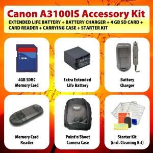  Point n Shoot Accessory KIT for Canon PowerShot A3100IS 