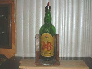 HUGE ONE GALLON J & B SCOTCH BOTTLE IN POURER STAND  