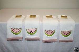 Embroidered Cotton Kitchen Towels Watermelon Design  