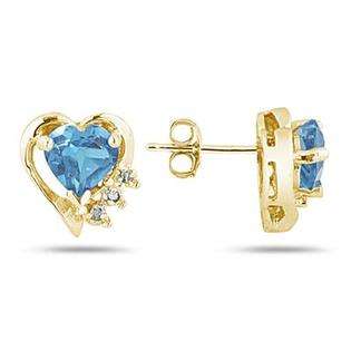 blue topaz diamond heart earrings pear shaped blue topaz diamond heart 