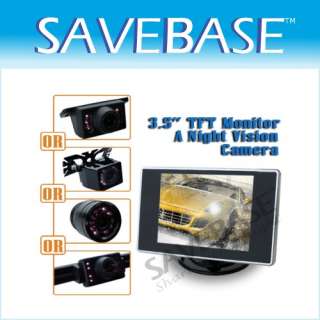 TFT LCD Color Monitor + IR Back Up Camera Car Van Wireless Rear 
