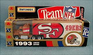 San Francisco 49ers 1993 NFL Matchbox Trailer Truck #4  