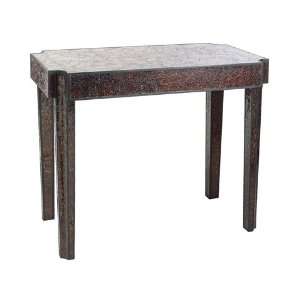    43hx23.5wx36l Crackle Glass Table Bronze
