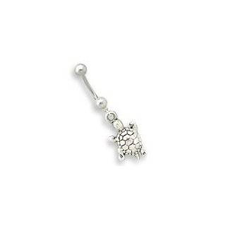   Belly Button Ring Navel 7/16 Turtle dangle 14 Gauge: Jewelry