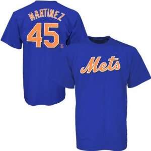  Men`s New York Mets #45 Pedro Martinez Name and Number 