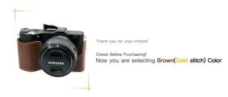 NEW HorusBennu Leather Camera Half Case Bag HC NX200 (Brown) for 