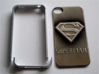   SUPERMAN AVENGER Metal Skin Hard Case Cover f iPhone 4S 4G 4 S Silver
