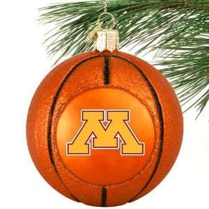 NCAA Minnesota Golden Gophers Glass Basketball Ornament  