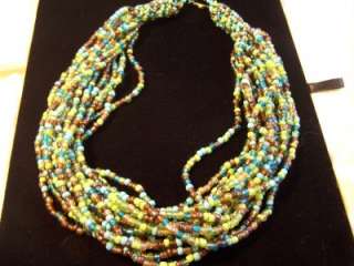 New Jewelry Necklace Beads Multi Strand Turq Green Bronze Accessories 
