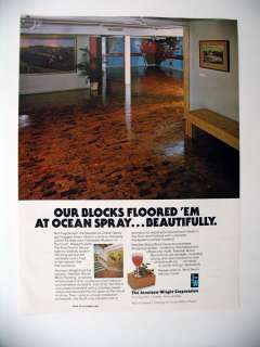    Wright Wood Block Floors Cranberry Museum Plymouth MA 1979 print Ad
