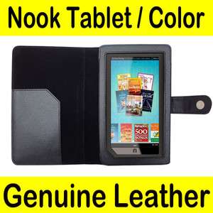   Leather Cover Case for  Nook Tablet / Nook Color BLACK