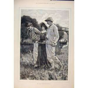  Rivals Men Lady Sketch Tarrant River Fine Art 1885: Home 