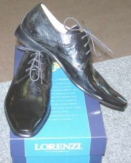 Lorenzi Mens 6106 Patent Leather Shoes 42 / US 9   9.5  