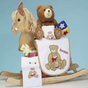 Personalized Maple Rocking Horse Baby Gift Set 