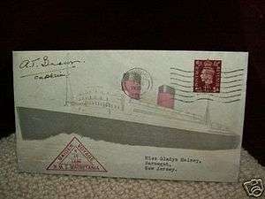 CUNARD Line RMS MAURETANIA Naval Cover Mint Post Card  