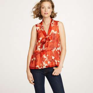 Silk scarf tank in floating rose   sleeveless   Womens shirts & tops 