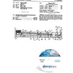  NEW Patent CD for REVERSE FLOW AQUARIUM FILTER DEVICE 