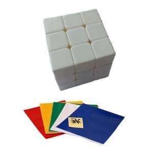  Dayan Lingyun 3x3 Speed Cube White Assembled DIY Sticker 