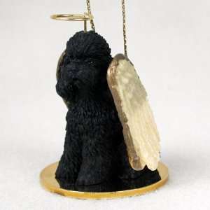  Poodle Sportcut Angel Dog Ornament   Black