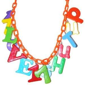  Alphabet Letters Colorful Necklace, 17Love17Shutup In 