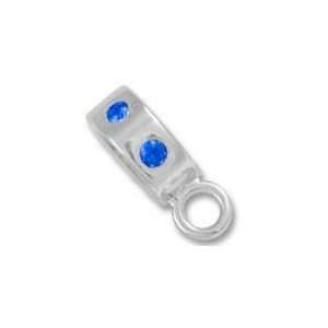  Charmdrop With Blue Stones   Sterling Silver Jewelry