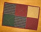 Quilted Placemat Country Patchwork Homespun Plaid 12 x 18 inch
