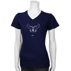  Nike Rice Owls Navy Blue Ladies Team Logo T shirt Sports 