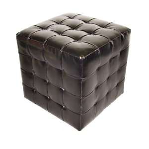  Global 9 Tufted Ottoman in Bonded Leather