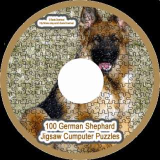 100 German Shepherd Pup Dog Computer JigSaw Puzzles CD  