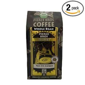 Pierce Brothers Organic Red Eye Express Whole Bean Coffee, 12 Ounce 
