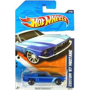   : Hot Wheels 2010 Nightburnerz Blue Custom 1967 Mustang: Toys & Games