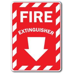  Fire Extinguisher with Arrow Sign   10 x 14 OSHA Safety 