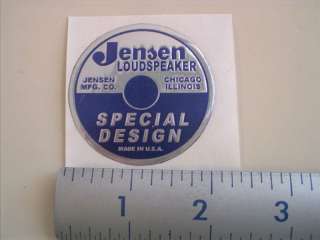 Replacement Vintage Blue/Silver Jensen Speaker Label  