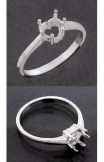 5mm   7mm) Heart Shape Solitiare Sterling Cast Ring Setting (Ring 