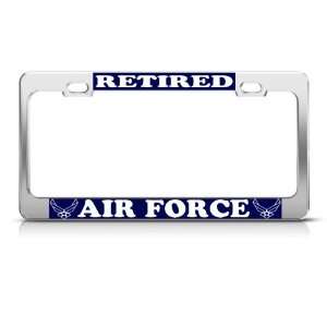 Us States Air Force Retired Military license plate frame Stainless
