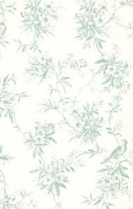 Victorian Blue Floral and Bird Wallpaper Double Rolls  