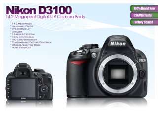 NEW Nikon D3100 SLR 4 Lens Kit18 55mm +55 200mm Kit US 018208254729 