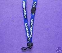 20 PRINTED CONTRACTOR Neck Lanyard Badge ID Card Holder  