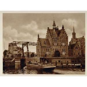 c1930 Canal Zaandam Holland Netherlands Photogravure 