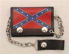 REBEL CSA Confederate Flag LEATHER TRIFOLD WALLET New