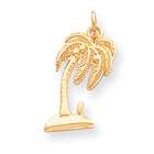   14k Polished Open Backed Palm Tree Charm   Measures 28.1x12.6mm