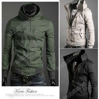 2011 Mens Slim Skiny Sexy Top Designed Double Collar Coat Jacket 4 