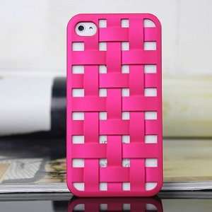  Plastic Cross Trendy Case Cover for iPhone 4/ 4S rose red 