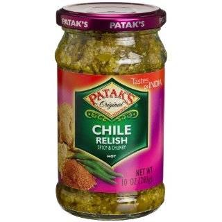 Pataks Chile Relish, Hot, 10 Ounce Glass Jars (Pack of 6)