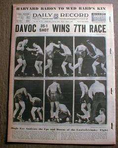1935 newspapers JOE LOUIS defeats LEVINSKY in HEAVYWEIGHT BOXING 