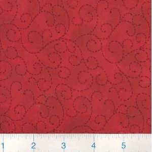  45 Wide Flannel Kasmir Swirls Red Fabric By The Yard 