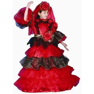   America Spanish Dancer Deluxe Dress Childrens Costume   Size: Large