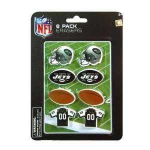 Nfl, New York Jets 8Pk Shaped Erasers Case Pack 72: Sports 