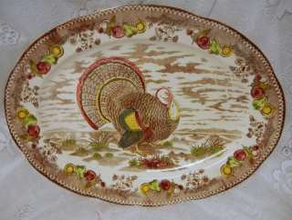 Vintage Large Thanksgiving Turkey Platter Betsons Japan  