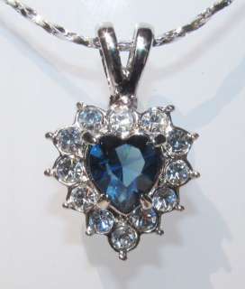 Sterling Silver,Blue Topaz, Pendands Heart Necklace  